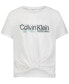 ფოტო #1 პროდუქტის Calvin Klein Big Girls Performance Twist-Front T-Shirt