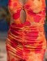 South Beach x Misha Grimes blurred floral print mesh maxi beach summer dress in pink