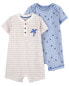 Фото #1 товара Baby 2-Pack Cotton Rompers NB