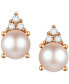 Фото #1 товара Серьги Macy's Freshwater Pearl & Diamond Studs