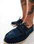 ASOS DESIGN boat shoe espadrille in navy canvas