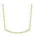 Фото #1 товара 14K Gold Plated Cubic Zirconia Long Curved Bar Necklace