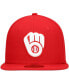 ფოტო #4 პროდუქტის Men's Red Milwaukee Brewers Logo White 59FIFTY Fitted Hat