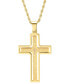 ფოტო #2 პროდუქტის Men's Two-Tone Stainless Steel "Our Father" English Prayer Spinner Cross 24" Pendant Necklace