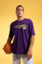 Фото #3 товара Fit Nba Los Angeles Lakers Oversize Fit %100 Pamuk Tişört Y2984az22hs