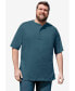Фото #2 товара Big & Tall Shrink-Less Lightweight Henley T-Shirt