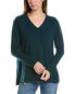 Фото #1 товара Forte Cashmere High-Low Seamed V-Neck Cashmere Sweater Women's Green S