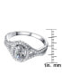 Фото #5 товара Sterling Silver Mounted Cubic Zirconia Solitaire with Halo Ring