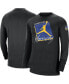 Фото #1 товара Men's Black Golden State Warriors Courtside Max 90 Vintage-Like Wash Statement Edition Long Sleeve T-shirt