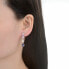 Playful silver earrings with cubic zircons E0002564