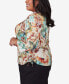 ფოტო #5 პროდუქტის Plus Size Classic Earth Floral Crew Neck Top