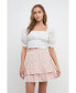 ფოტო #3 პროდუქტის Women's Button Closure Puff Sleeve Top