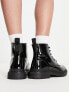Levi's lace up leather boot in black