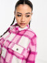 Фото #4 товара Noisy May longline shacket co-ord in pink check