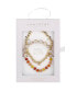 Multi Sunburst Quartz Soul Sister Stone and Beaded Stretch Bracelet Set