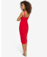 Фото #2 товара Women's Ruched-Front Cutout Sleeveless Midi Dress