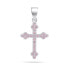 Silver pendant with pink zircons Cross PT84WP