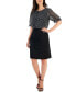 ფოტო #1 პროდუქტის Women's Mixed-Media Puff-Sleeve Dress