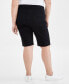 Фото #2 товара Plus Size Denim Raw-Edge Bermuda Shorts, Created for Macy's