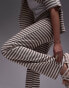 Фото #5 товара Topshop co-ord stripe wide leg trousers in neutral