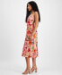 Фото #3 товара Women's Linen-Blend Floral-Print Midi Dress