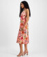 Women's Linen-Blend Floral-Print Midi Dress