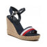 Фото #1 товара Сандалии женские Tommy Hilfiger с клиновой подошвой Navy Blue XW0XW01959DW5TH