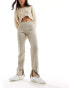 Monki tailored cigarette trousers with split hem in taupe