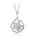 Фото #2 товара Suzy Levian New York suzy Levian Sterling Silver Cubic Zirconia Open Mini Flower Pendant Necklace