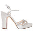 Nina Saralyn Metallic Rhinestone Platform Wedding Womens Silver Dress Sandals S