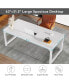 Modern Computer Desk, 63 x 31.5 inch Large Executive Office Desk Computer Table Study Writing Desk Workstation for Home Office,White