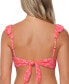 ფოტო #2 პროდუქტის Juniors' Cannes Floral-Print Ruffle Bikini Top