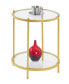 Royal Crest 2 Tier Round Glass End Table with Shelf