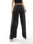 JDY Petite wide leg trousers in black glitter