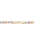 ფოტო #3 პროდუქტის Polished & Textured Heart Stampato 17" Collar Necklace in 10k Tricolor Gold