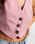 ASOS DESIGN cropped waistcoat in light pink