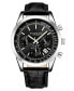 ფოტო #1 პროდუქტის Men's Monaco Black Leather, Black Dial, 44mm Round Watch