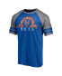 Фото #3 товара Men's Heather Royal New York Mets Utility Two-Stripe Raglan Tri-Blend T-shirt
