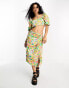 Only knot front sarong midi skirt co-ord in multi floral Bunt Geblümt, L - EU 40 - фото #1