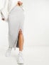 Фото #1 товара Stradivarius knitted midi skirt with split in grey