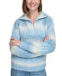 Фото #1 товара Women's Space-Dyed Half-Zip Sweater
