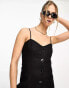 Фото #3 товара Whistles Ava button down linen mix dress in black