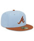 Фото #2 товара Men's Light Blue/Brown Atlanta Braves Spring Color Basic Two-Tone 59Fifty Fitted Hat
