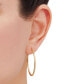 ფოტო #2 პროდუქტის Textured Oval Medium Hoop Earrings 35mm, Created for Macy's