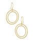 Gold Medium Double Hoop Drop Earrings