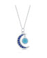 Фото #1 товара Sterling Silver Blue CZ Moon & Round Larimar Necklace