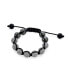 Фото #2 товара White Clear Pave Crystal Shamballa Inspired Bracelet For Women Men Hematite Ball Black Cord String Adjustable
