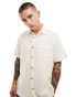 Фото #4 товара ASOS DESIGN short sleeve relaxed revere collar shirt in ecru