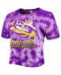 ფოტო #3 პროდუქტის Women's Purple LSU Tigers Cloud-Dye Cropped T-shirt