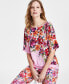 Фото #3 товара Women's Printed Dolman-Sleeve Top, Created for Macy's